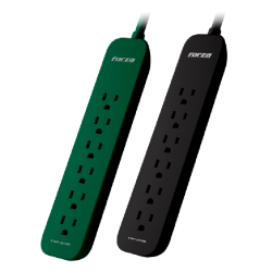 Protector tensión Forza 1625W/1000J, 6 slds, enchufe plano-120V/240V - 2PK