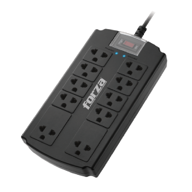 Protector tensión Forza 1080J/1800W 10 slds universales 120V/240V